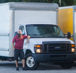 Owner Daniel with distributors truck - DK Bread Delivery