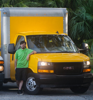 Driver Josh with distributors truck - DK Bread Delivery