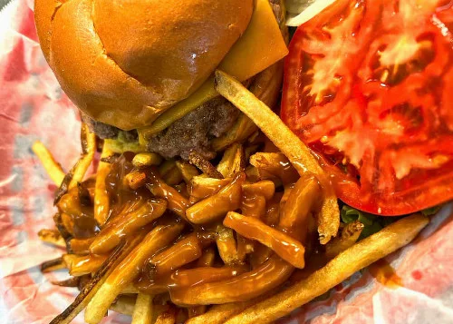 Tasty Burger and Fries, Photo from Mutt's on 13th Facebook